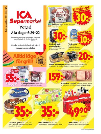 ICA Supermarket-katalog i Ystad | ICA Supermarket Erbjudanden | 2024-04-22 - 2024-04-28