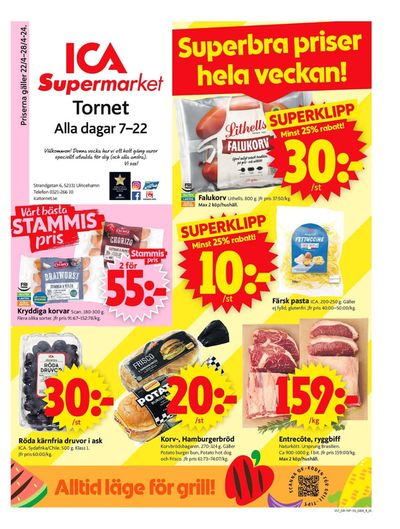 ICA Supermarket-katalog i Gällstad | ICA Supermarket Erbjudanden | 2024-04-22 - 2024-04-28