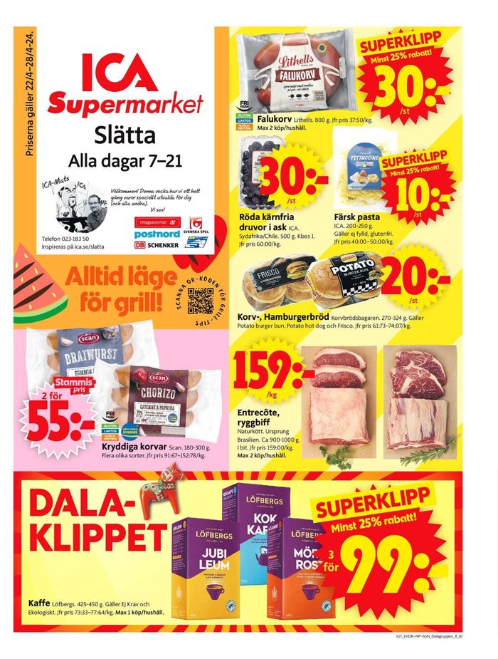 ICA Supermarket-katalog i Falun | ICA Supermarket Erbjudanden | 2024-04-22 - 2024-04-28