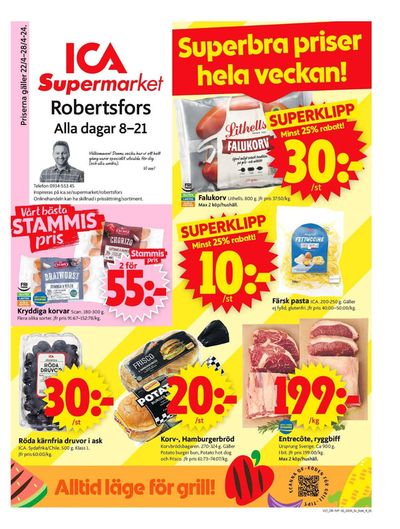 ICA Supermarket-katalog i Robertsfors | ICA Supermarket Erbjudanden | 2024-04-22 - 2024-04-28