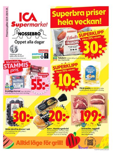 ICA Supermarket-katalog i Vara | ICA Supermarket Erbjudanden | 2024-04-22 - 2024-04-28