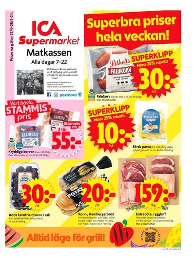 Erbjudanden av Matbutiker i Surahammar | ICA Supermarket Erbjudanden de ICA Supermarket | 2024-04-22 - 2024-04-28