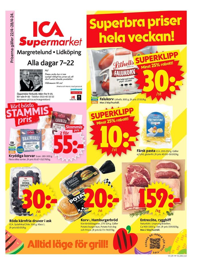 ICA Supermarket-katalog i Lidköping | ICA Supermarket Erbjudanden | 2024-04-22 - 2024-04-28