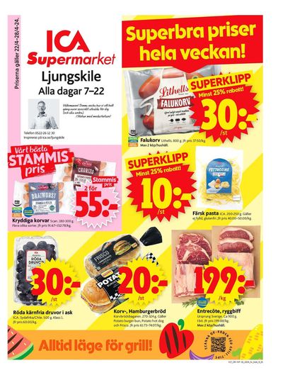 Erbjudanden av Matbutiker i Lilla Edet | ICA Supermarket Erbjudanden de ICA Supermarket | 2024-04-22 - 2024-04-28