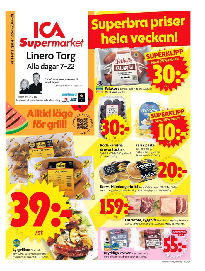 ICA Supermarket-katalog i Östra Odarslöv | ICA Supermarket Erbjudanden | 2024-04-22 - 2024-04-28