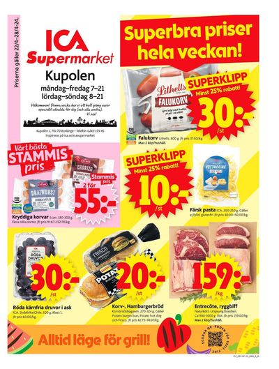 ICA Supermarket-katalog i Borlänge | ICA Supermarket Erbjudanden | 2024-04-22 - 2024-04-28