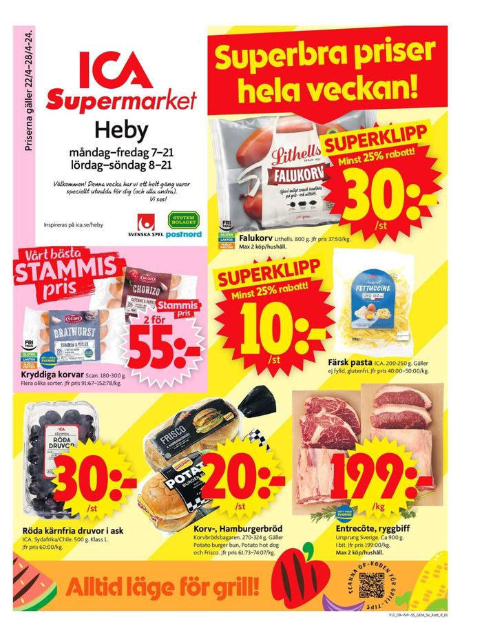 ICA Supermarket-katalog i Heby | ICA Supermarket Erbjudanden | 2024-04-22 - 2024-04-28