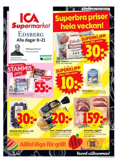 Erbjudanden av Matbutiker i Sollentuna | ICA Supermarket Erbjudanden de ICA Supermarket | 2024-04-22 - 2024-04-28