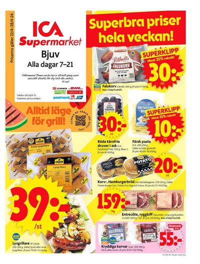 ICA Supermarket-katalog i Hyllinge | ICA Supermarket Erbjudanden | 2024-04-22 - 2024-04-28