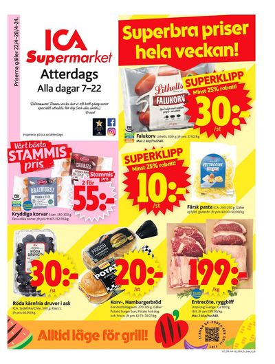 Erbjudanden av Matbutiker i Visby | ICA Supermarket Erbjudanden de ICA Supermarket | 2024-04-22 - 2024-04-28