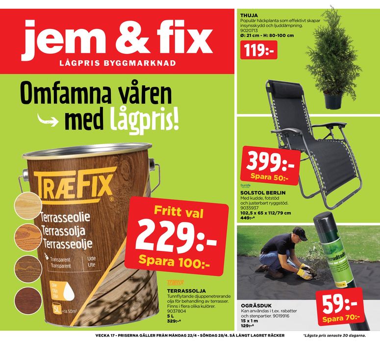 Jem&Fix-katalog i Västervik | Jem&Fix reklamblad | 2024-04-21 - 2024-04-28