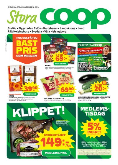 Erbjudanden av Matbutiker i Lund (Skåne) | Stora Coop Erbjudanden de Stora Coop | 2024-04-22 - 2024-04-28