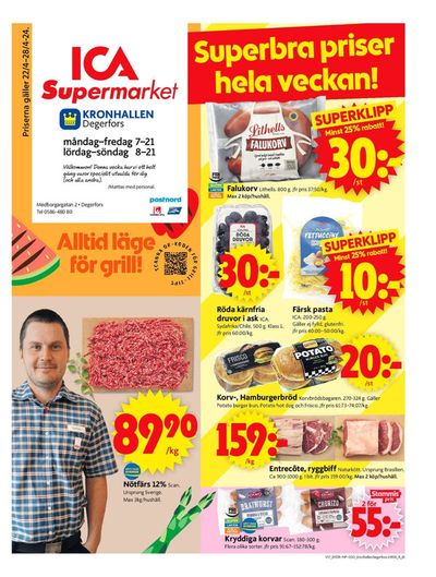 ICA Supermarket-katalog i Karlskoga | ICA Supermarket Erbjudanden | 2024-04-22 - 2024-04-28