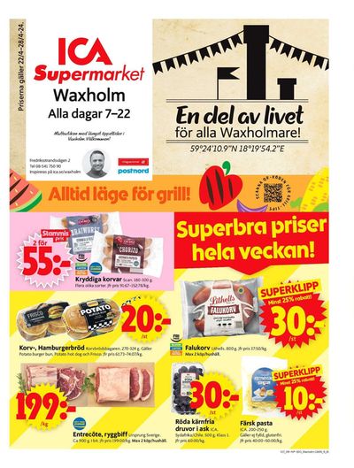 Erbjudanden av Matbutiker i Vaxholm | ICA Supermarket Erbjudanden de ICA Supermarket | 2024-04-22 - 2024-04-28