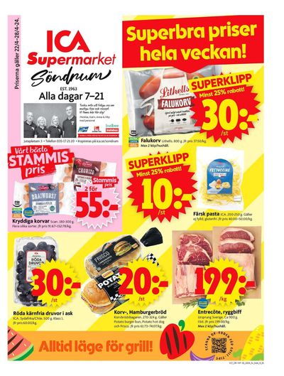 ICA Supermarket-katalog i Fammarp | ICA Supermarket Erbjudanden | 2024-04-22 - 2024-04-28