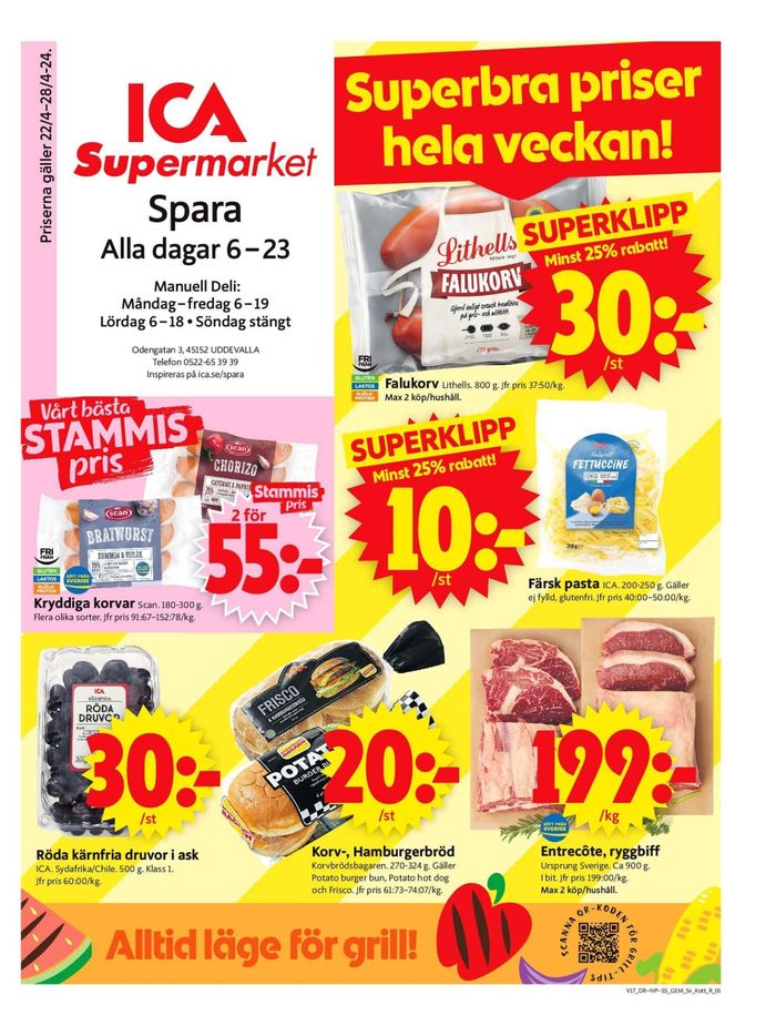 ICA Supermarket-katalog i Uddevalla | ICA Supermarket Erbjudanden | 2024-04-22 - 2024-04-28