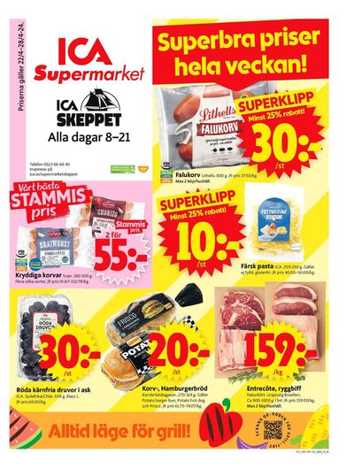 Erbjudanden av Matbutiker i Kungshamn | ICA Supermarket Erbjudanden de ICA Supermarket | 2024-04-22 - 2024-04-28