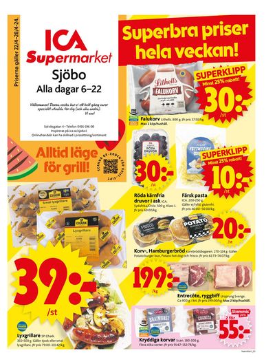 ICA Supermarket-katalog i Veberöd | ICA Supermarket Erbjudanden | 2024-04-22 - 2024-04-28