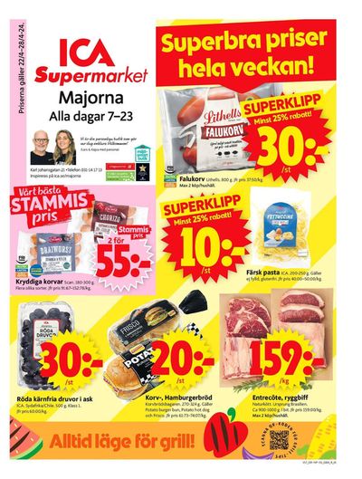 Erbjudanden av Matbutiker i Stigsberget | ICA Supermarket Erbjudanden de ICA Supermarket | 2024-04-22 - 2024-04-28