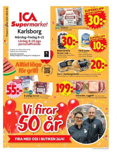 ICA Supermarket-katalog i Karlsborg (Västra Götaland) | ICA Supermarket Erbjudanden | 2024-04-22 - 2024-04-28