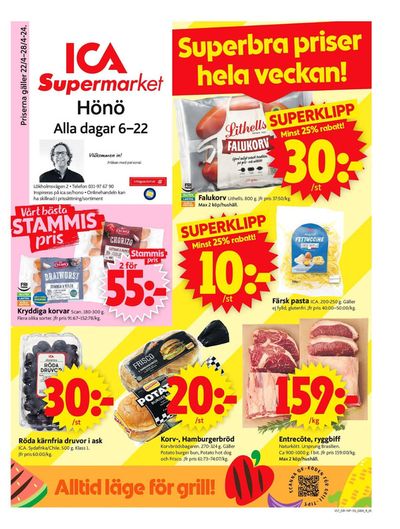ICA Supermarket-katalog i Källö-Knippla | ICA Supermarket Erbjudanden | 2024-04-22 - 2024-04-28
