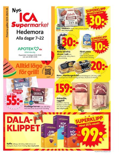 ICA Supermarket-katalog i Hedemora | ICA Supermarket Erbjudanden | 2024-04-22 - 2024-04-28