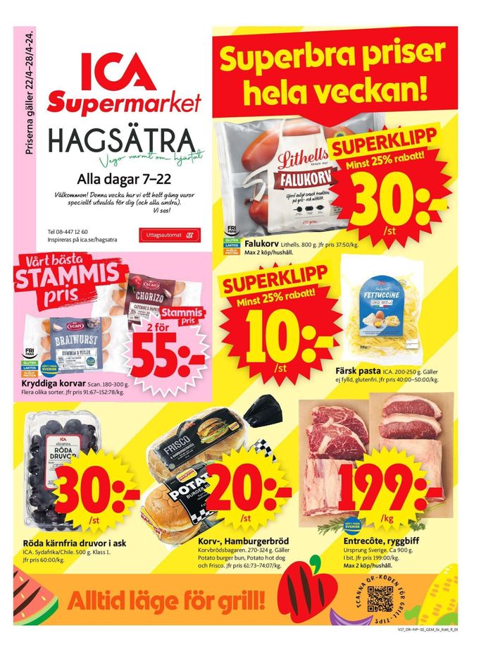 ICA Supermarket-katalog i Fagersjö | ICA Supermarket Erbjudanden | 2024-04-22 - 2024-04-28