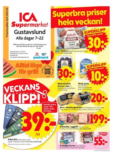 Erbjudanden av Matbutiker i Helsingborg | ICA Supermarket Erbjudanden de ICA Supermarket | 2024-04-22 - 2024-04-28