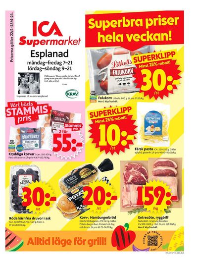 Erbjudanden av Matbutiker i Sundsvall | ICA Supermarket Erbjudanden de ICA Supermarket | 2024-04-22 - 2024-04-28