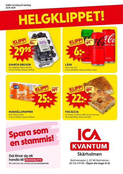 Erbjudanden av Matbutiker i Skärholmen | ICA Kvantum Erbjudanden de ICA Kvantum | 2024-04-22 - 2024-04-28