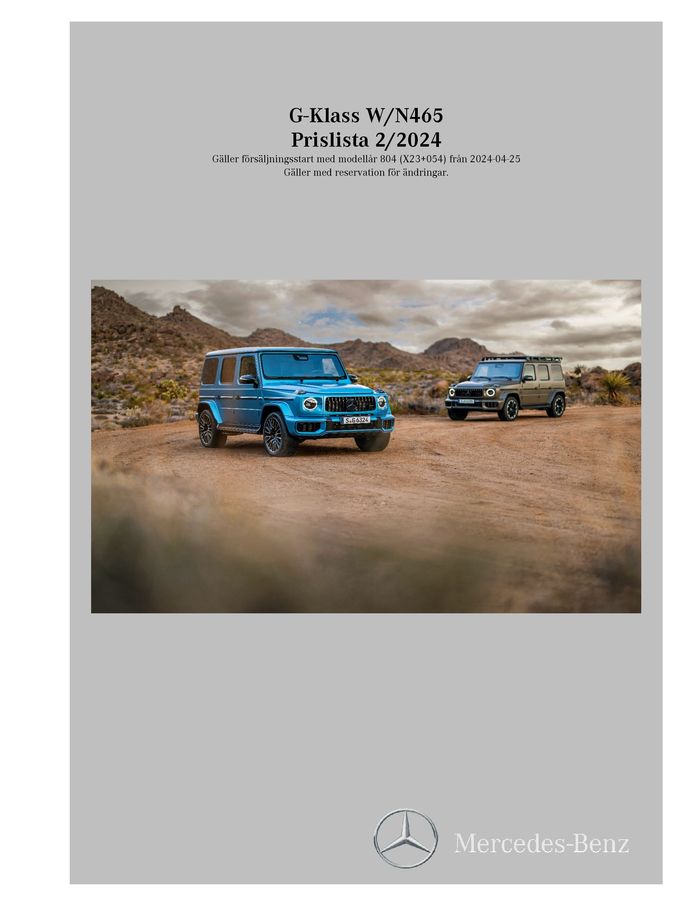 Mercedes-Benz-katalog i Sundsvall | Mercedes-Benz Offroader N465 | 2024-04-26 - 2025-04-26