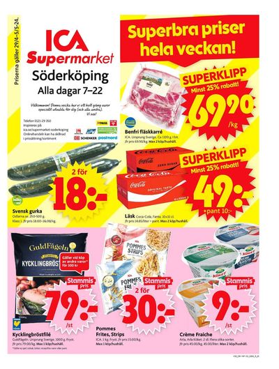 Erbjudanden av Matbutiker i Söderköping | ICA Supermarket Erbjudanden de ICA Supermarket | 2024-04-27 - 2024-05-11