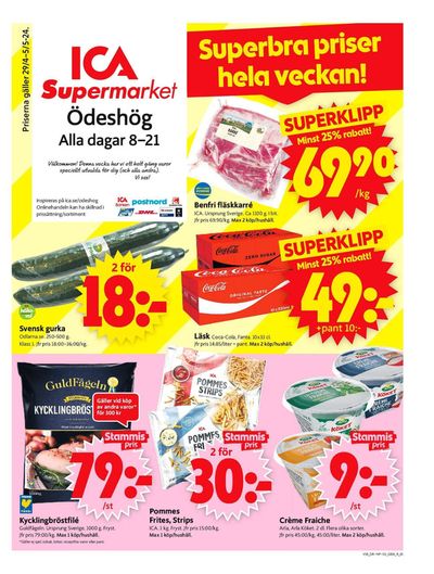 Erbjudanden av Matbutiker i Ödeshög | ICA Supermarket Erbjudanden de ICA Supermarket | 2024-04-29 - 2024-05-05