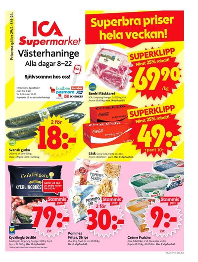 Erbjudanden av Matbutiker i Västerhaninge | ICA Supermarket Erbjudanden de ICA Supermarket | 2024-04-29 - 2024-05-05