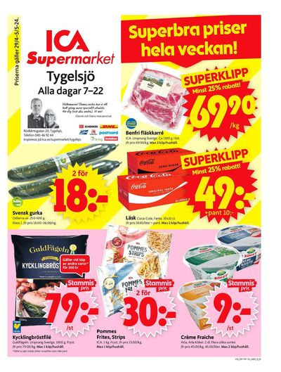 Erbjudanden av Matbutiker i Vellinge | ICA Supermarket Erbjudanden de ICA Supermarket | 2024-04-29 - 2024-05-05