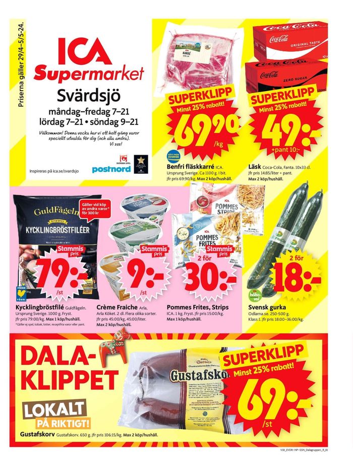 ICA Supermarket-katalog i Svärdsjö | ICA Supermarket Erbjudanden | 2024-04-29 - 2024-05-05
