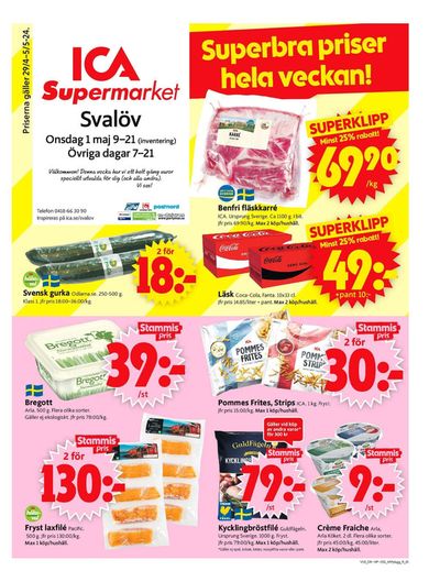 ICA Supermarket-katalog i Tullstorp (Landskrona) | ICA Supermarket Erbjudanden | 2024-04-29 - 2024-05-05