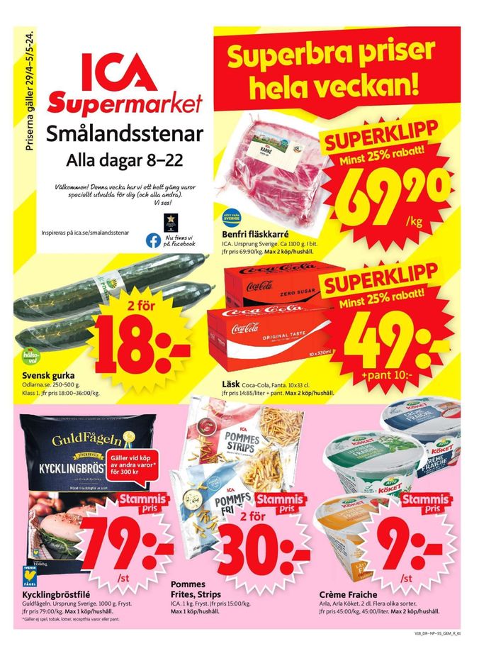 ICA Supermarket-katalog i Smålandsstenar | ICA Supermarket Erbjudanden | 2024-04-29 - 2024-05-05