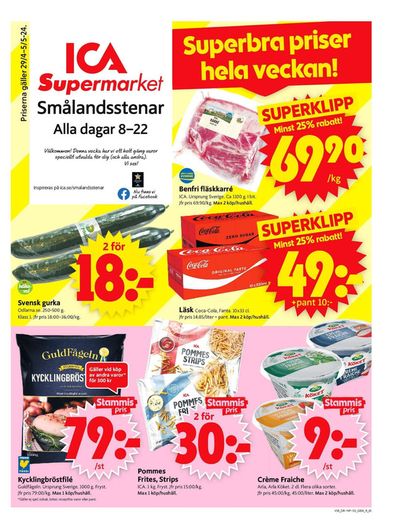 Erbjudanden av Matbutiker i Smålandsstenar | ICA Supermarket Erbjudanden de ICA Supermarket | 2024-04-29 - 2024-05-05