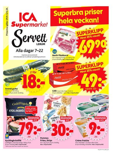 Erbjudanden av Matbutiker i Landvetter | ICA Supermarket Erbjudanden de ICA Supermarket | 2024-04-29 - 2024-05-05