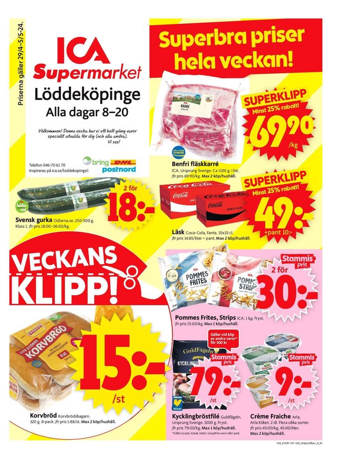 ICA Supermarket-katalog i Löddeköpinge | ICA Supermarket Erbjudanden | 2024-04-29 - 2024-05-05