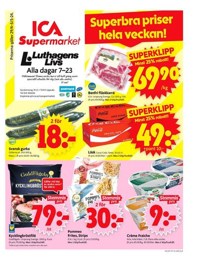 ICA Supermarket-katalog i Vårdsätra | ICA Supermarket Erbjudanden | 2024-04-29 - 2024-05-05