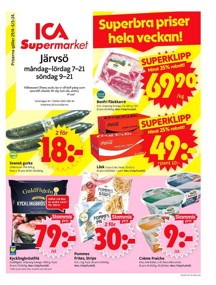 ICA Supermarket-katalog i Järvsö | ICA Supermarket Erbjudanden | 2024-04-29 - 2024-05-05