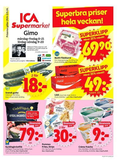 ICA Supermarket-katalog i Gimo | ICA Supermarket Erbjudanden | 2024-04-29 - 2024-05-05