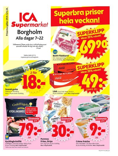 Erbjudanden av Matbutiker i Borgholm | ICA Supermarket Erbjudanden de ICA Supermarket | 2024-04-29 - 2024-05-05