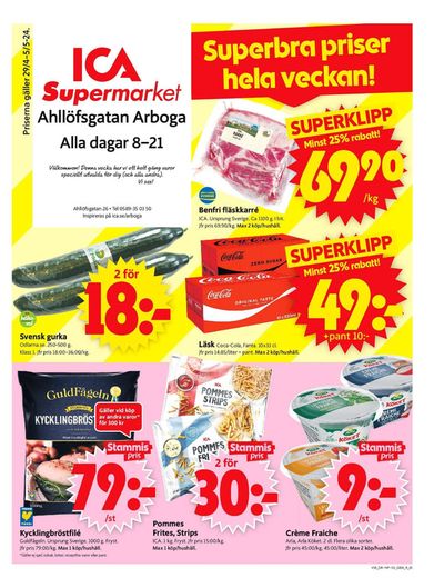 Erbjudanden av Matbutiker i Arboga | ICA Supermarket Erbjudanden de ICA Supermarket | 2024-04-29 - 2024-05-05