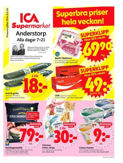 Erbjudanden av Matbutiker i Gislaved | ICA Supermarket Erbjudanden de ICA Supermarket | 2024-04-29 - 2024-05-05