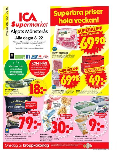 Erbjudanden av Matbutiker i Mönsterås | ICA Supermarket Erbjudanden de ICA Supermarket | 2024-04-29 - 2024-05-05