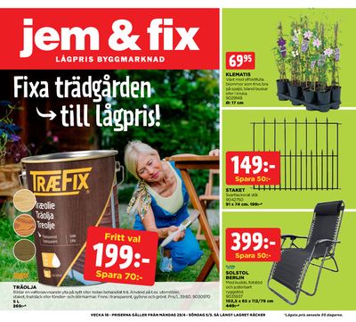 Erbjudanden av Bygg och Trädgård i Hörby | Jem&Fix reklamblad de Jem&Fix | 2024-04-28 - 2024-05-05