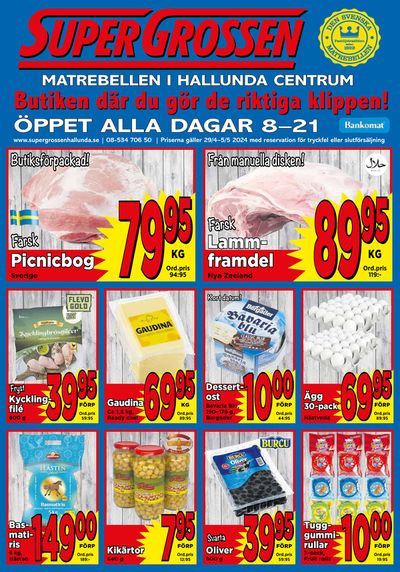 Erbjudanden av Matbutiker i Ekerö | Veckans erbjudande! de Supergrossen | 2024-04-29 - 2024-05-13